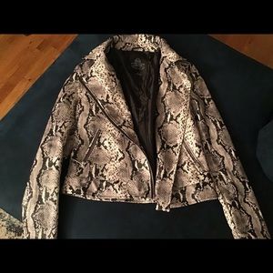 Snake Print motto jacket